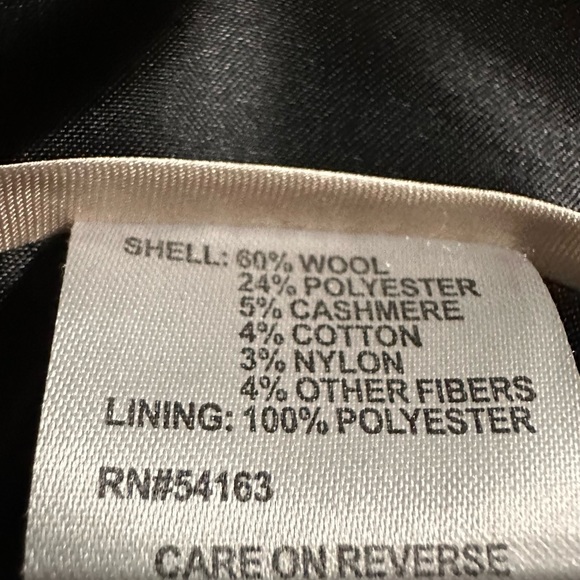 Calvin Klein Wool Blend Black Coat - Picture 4 of 5